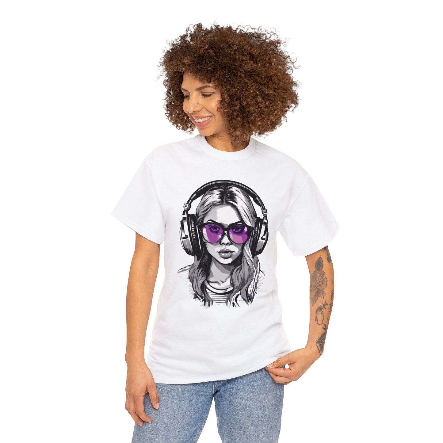 Girl Power T-Shirt: Rock Your Style with Headphones and Sunglasses