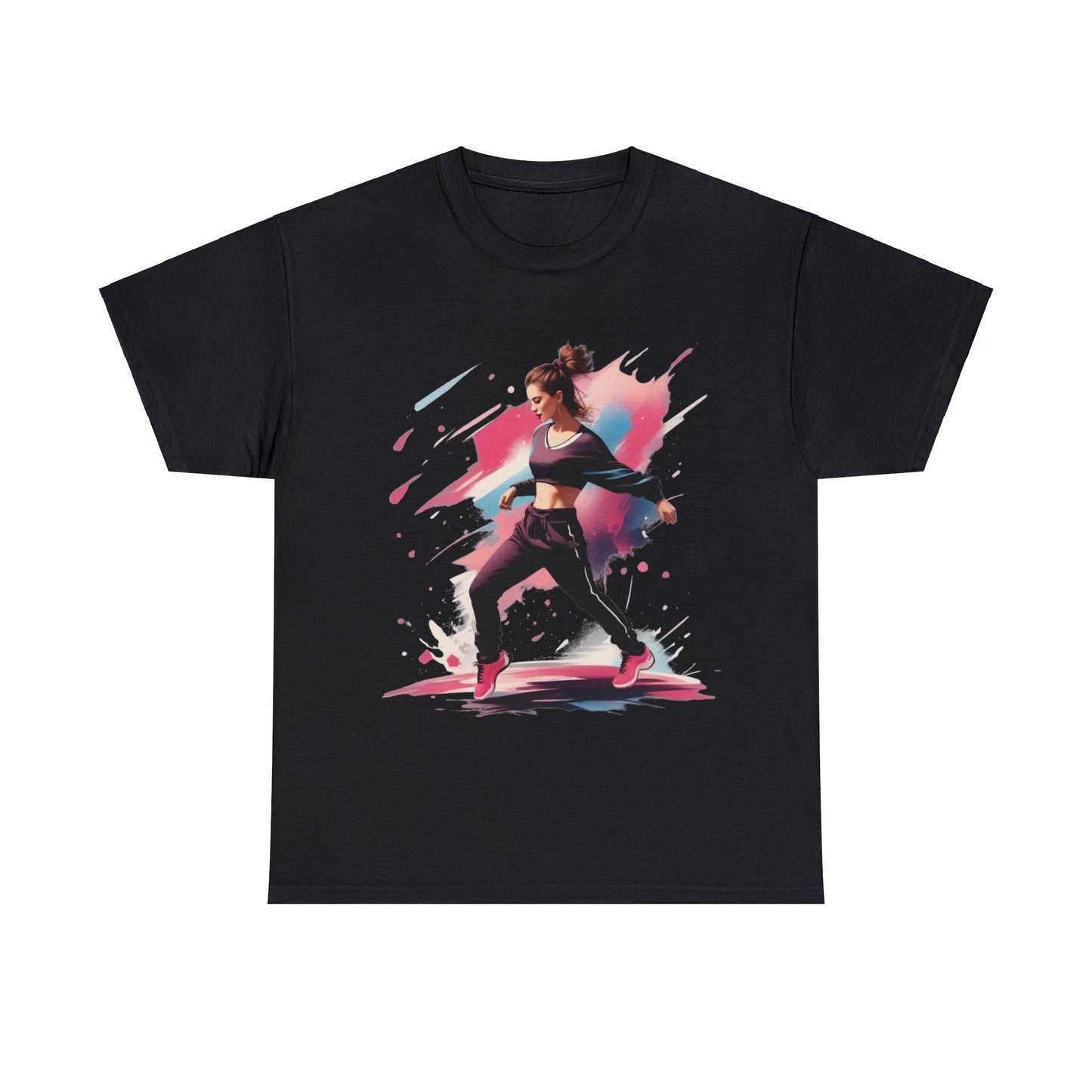 Dance Like Nobody's Watching: Pink T-Shirt with Dancing Woman Graphic